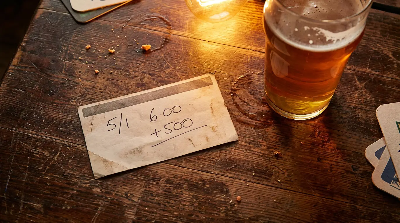 Betting slip with fractional and decimal odds displayed side by side