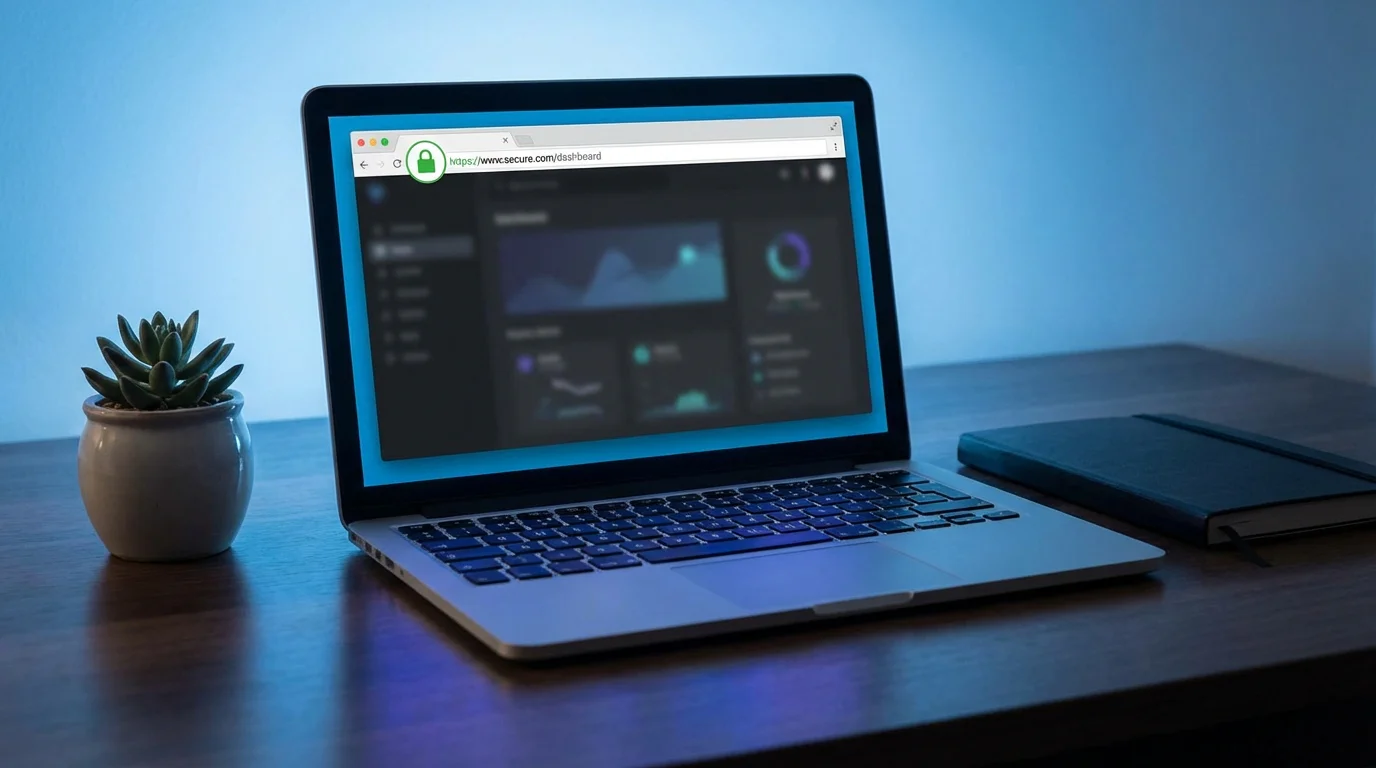 Padlock icon on a laptop screen symbolising gambling site security