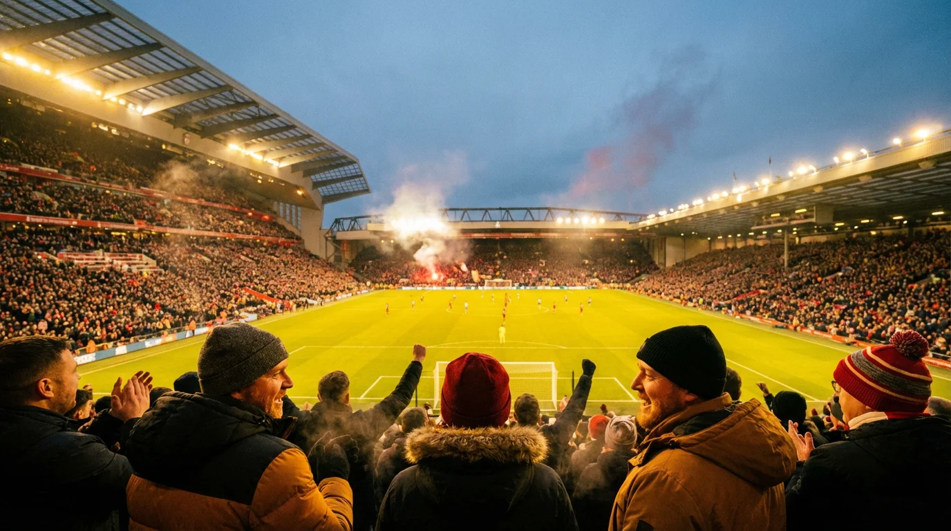 Football stadium with sports betting odds displayed on screen